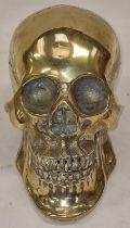 Large cast metal brass skull by Martin Dempsey of Port Isaac, Limited Edition. 18x30x14cm
