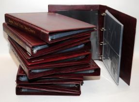 10 x Royal Mail burgundy First Day Covers albums , all with empty leaves inside ready to start