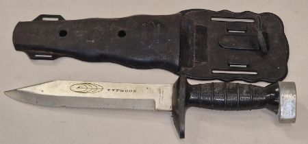 Japanese Typhoon diving knife with plastic sheath.