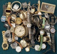 A large collection of various wristwatches for spares/repairs.