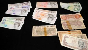 Good collection of mostly UK bank notes including £20 and £50 examples