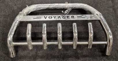 Stainless Steel bull bar for a Voyager car.