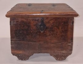 Vintage hinged oak possibly religious box 30x39x29cm.