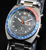 Vintage Seiko 6139-6002 Pogue gents automatic chronograph. Serial number dates this watch to