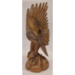 Large wooden sculpture of a Eagle 60cm