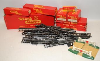 A quantity of Vintage OO Gauge track and trackside accessories, many boxed