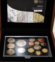 Royal Mint 2011 United Kingdom Executive Proof Coin Set in wooden presentation case with certificate