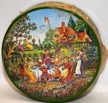 Huntley & Palmer Garden Party naughty biscuit tin. Rare sealed with contents intact example