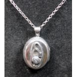 Large Glasgow Rose 925 silver locket in the style of Charles Rennie Mackintosh.