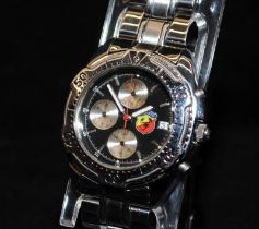 Limited edition Abarth Scorpion logo motoring gents quartz chronograph. 38mm across including crown.