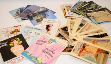 A collection of postcards including a number of Great Western Railways anniversary poster postcards,
