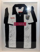 Framed player signed West Bromwich Albion football shirt from the 2004 - 2005 'Great Escape' season