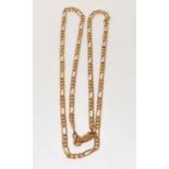 9ct gold figaro link neck chain 50cm 3.7g
