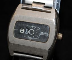 Vintage gent's Buler Super Nova manual wind Jump Hour watch, seen working at time of listing
