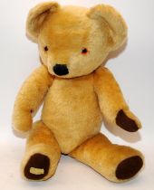 Vintage Merrythought teddy bear with foot label. Approx 52cms tall