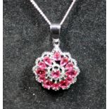 A pink topaz w/g on 925 silver pendant