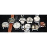 Collection of vintage Seiko automatic gents watches including Actus, Lordmatic and Sportsmatic.