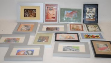 A collection of artist signed original miniature paintings in oil, gouache and pastels. Mostly