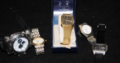 Collection of gents watches to include a vintage Seiko 5 automatic with TV dial and 6119 movement