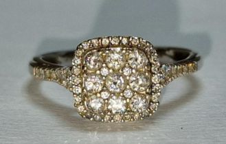 A 9ct white gold 0.40 point diamond ring Size L