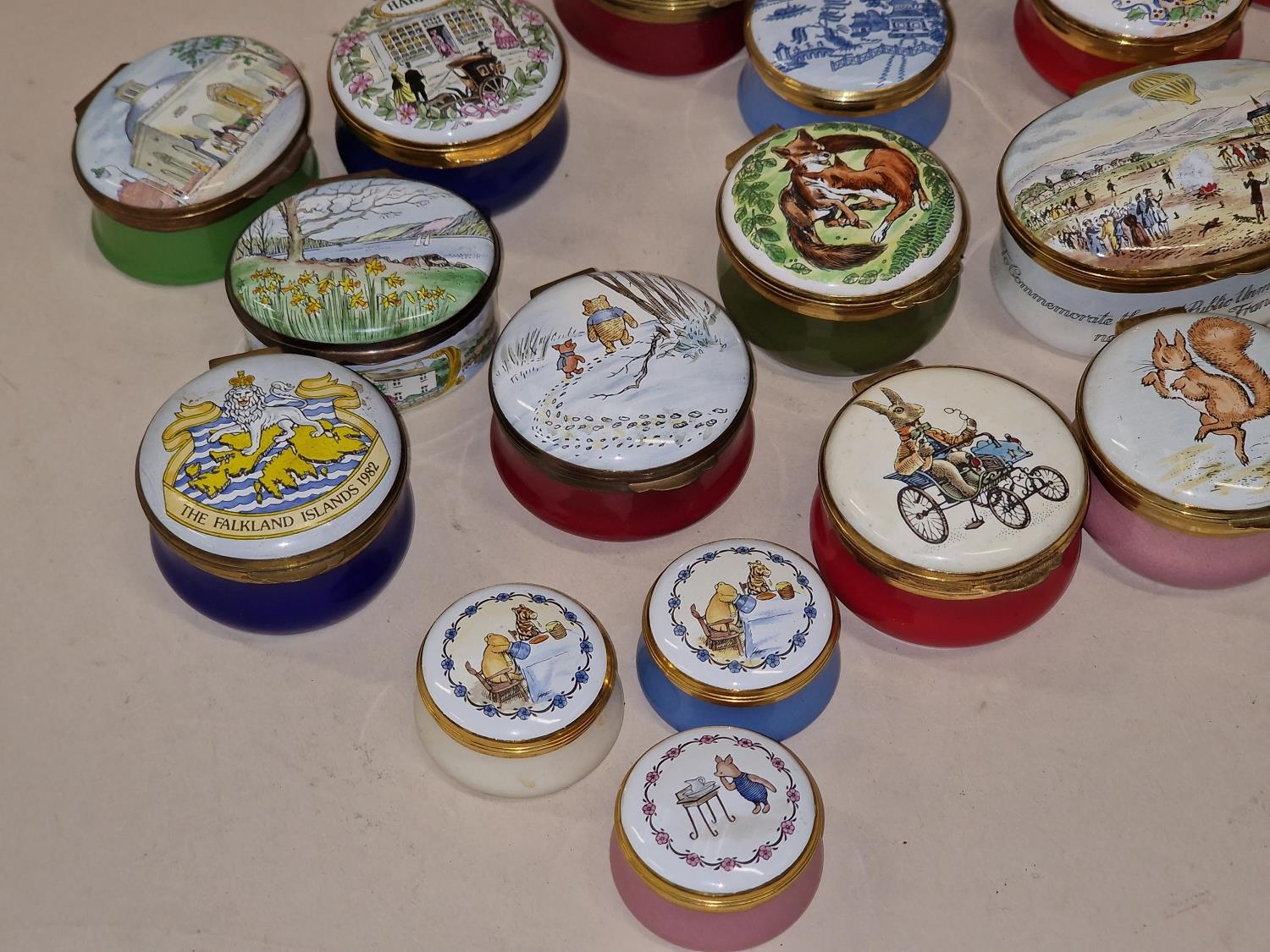 A large collection of Crummles & Co porcelain trinket boxes to include Winnie the Pooh and Beatrix - Image 2 of 4