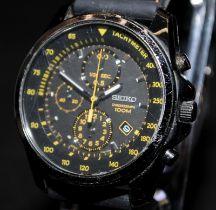 Seiko gent's quartz chronograph ref 7T92-0NK0. 43mm across including crown. New battery fitted and