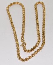 9ct gold twist rope neck chain 41cm long 4g