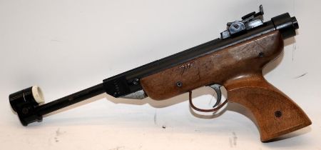 Vintage break barrel single shot air pistol. Cocks and discharges, not tested further