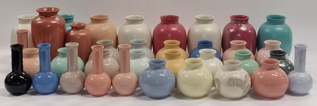 Poole Pottery large collection of Calypso vases. Various sizes and colours (35).