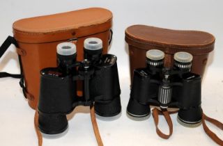 Two pairs of vintage binoculars, Japanese Tohyoh 10x50 and Constellation 8x40. Both with cases