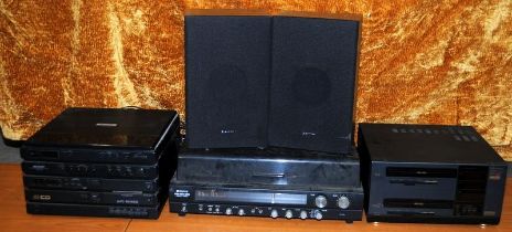 Mix stereo and audio equipment Amstrad and Sharp with speakers