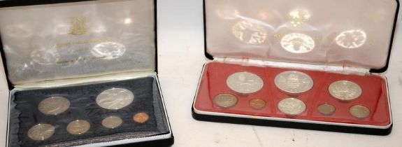 Cayman Islands 1973 Proof struck coin set c/w British Virgin Islands 1974 Proof coin set. Both