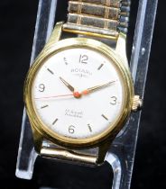 Rotary Incabloc 17 jewel rolled 12ct gold expandable bracelet circ 1960/70 manual running when