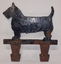 Vintage metal blacksmith made Scotty dog boot scrape.