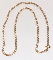 9ct gold twist fancy link neck chain 50cm long 5.5g