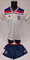 England Football 1982 Admiral football jersey size 38"-40" married with Umbro shorts of the same