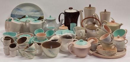 Poole Pottery huge collection of vintage Twin Tone dinner ware. Over 50+ pieces in lot.