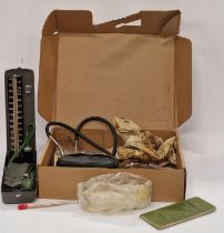 Collection of vintage medical related items to include blood pressure monitors.
