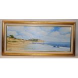 Oil on Canvas - View Looking out to The Needles past Hengistbury Head by Alan Hayden. O/all frame