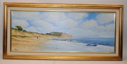 Oil on Canvas - View Looking out to The Needles past Hengistbury Head by Alan Hayden. O/all frame