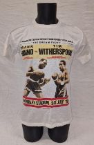 Frank Bruno Vs Tim Witherspoon Wembley Stadium 1986 Fight t-Shirt. Of the period not a later copy.