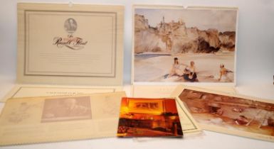 A collection of William Russell Flint calendars with detachable prints c/w other items mostly
