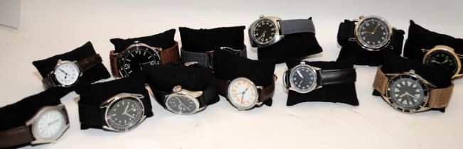 collection of 12 watches all from the Eaglemoss Military watches collection. Most appear unworn