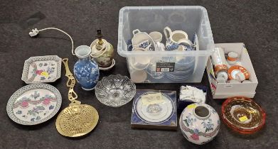 Mixed china and glassware items to include oriental porcelain, blue & white etc.