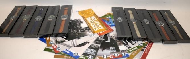 Eaglemoss Military Watches collection: Issues 1 to 10. Ten watches still sealed in boxes c/w