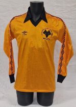 Wolverhampton Wanderers 1979-80 League Cup Final Wembley long sleeve team shirt size L. Of the