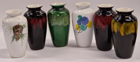 Poole Pottery group of studio vases to include a couple of Jane Brewer pieces (6).