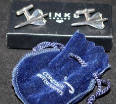 Silver Links of London Concord cufflinks in the presentation box