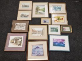 Collection of miscellaneous framed and glazed pictures and prints (13).