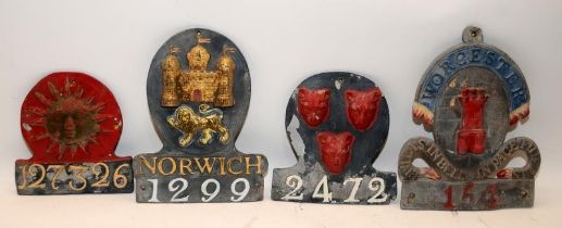 4 x Vintage reproduction fire insurance plaques